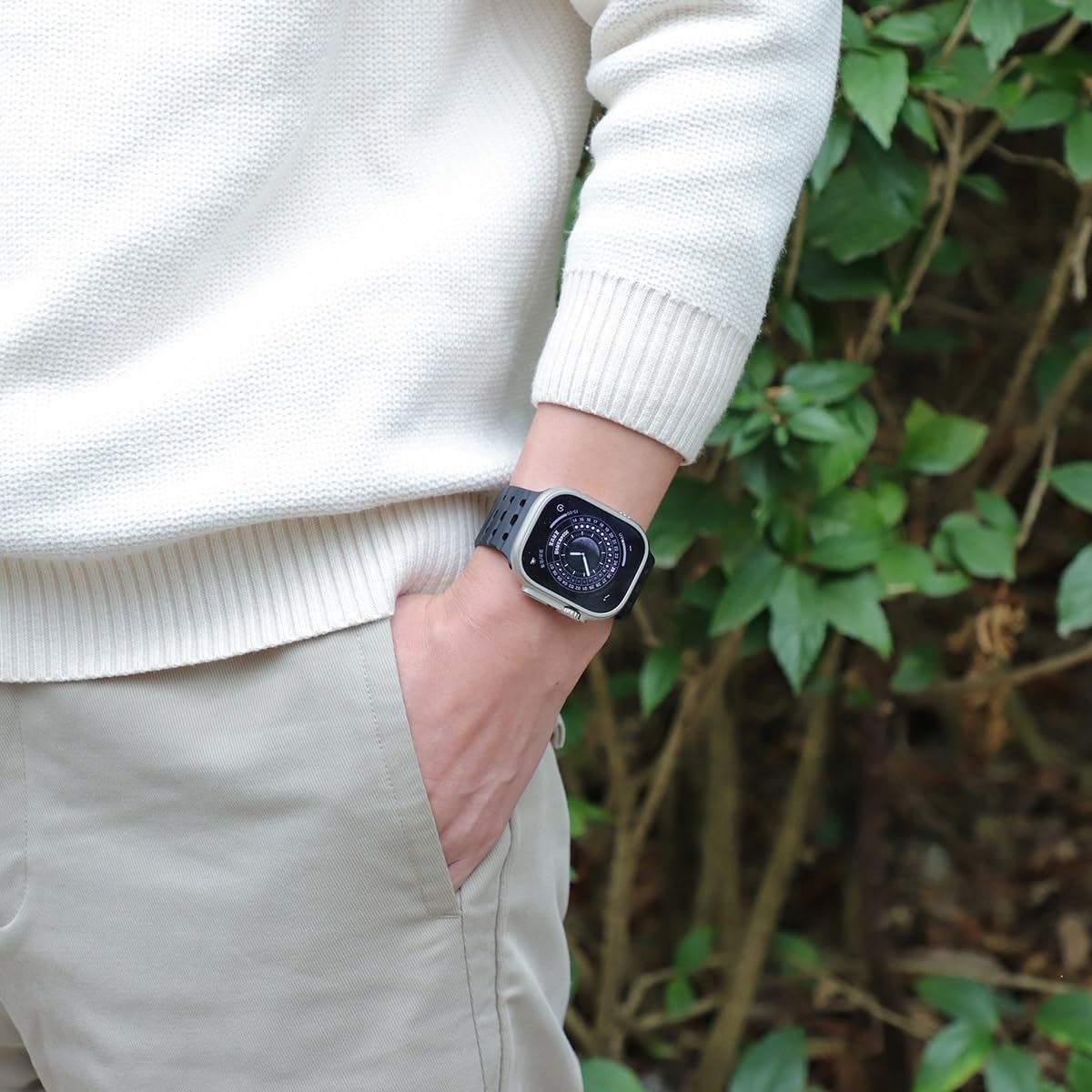 Bracelet respirant perforé pour Apple Watch Ultra1/2 42/44/45/49 mm, 38/40/41 mm
