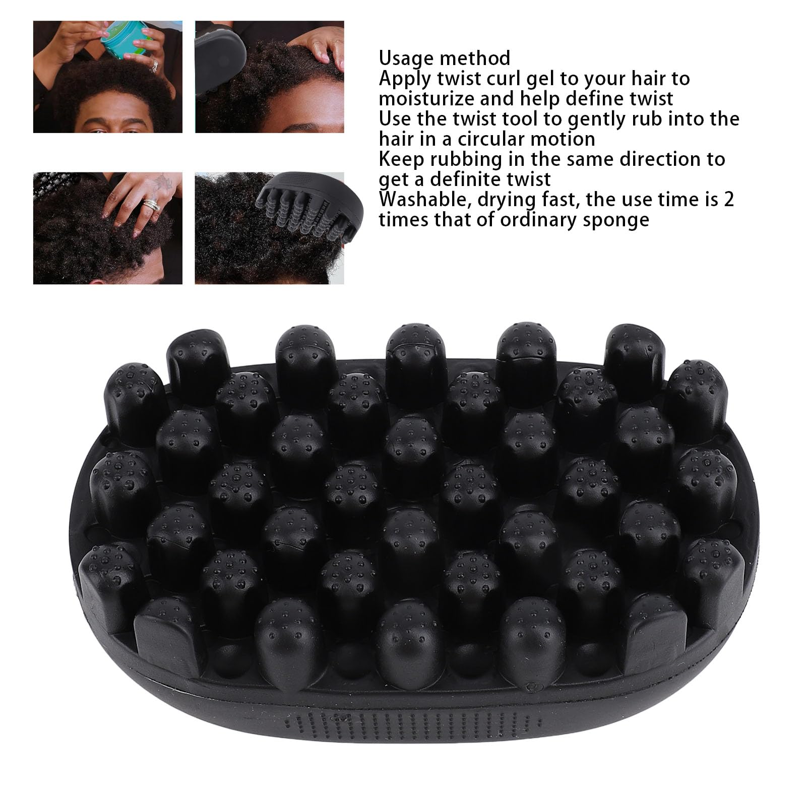 2pcs Curly Hair Brush, Twist Curl Comb for Dreadlocks and Afro Curls Rubber Curling Brush - Image 3