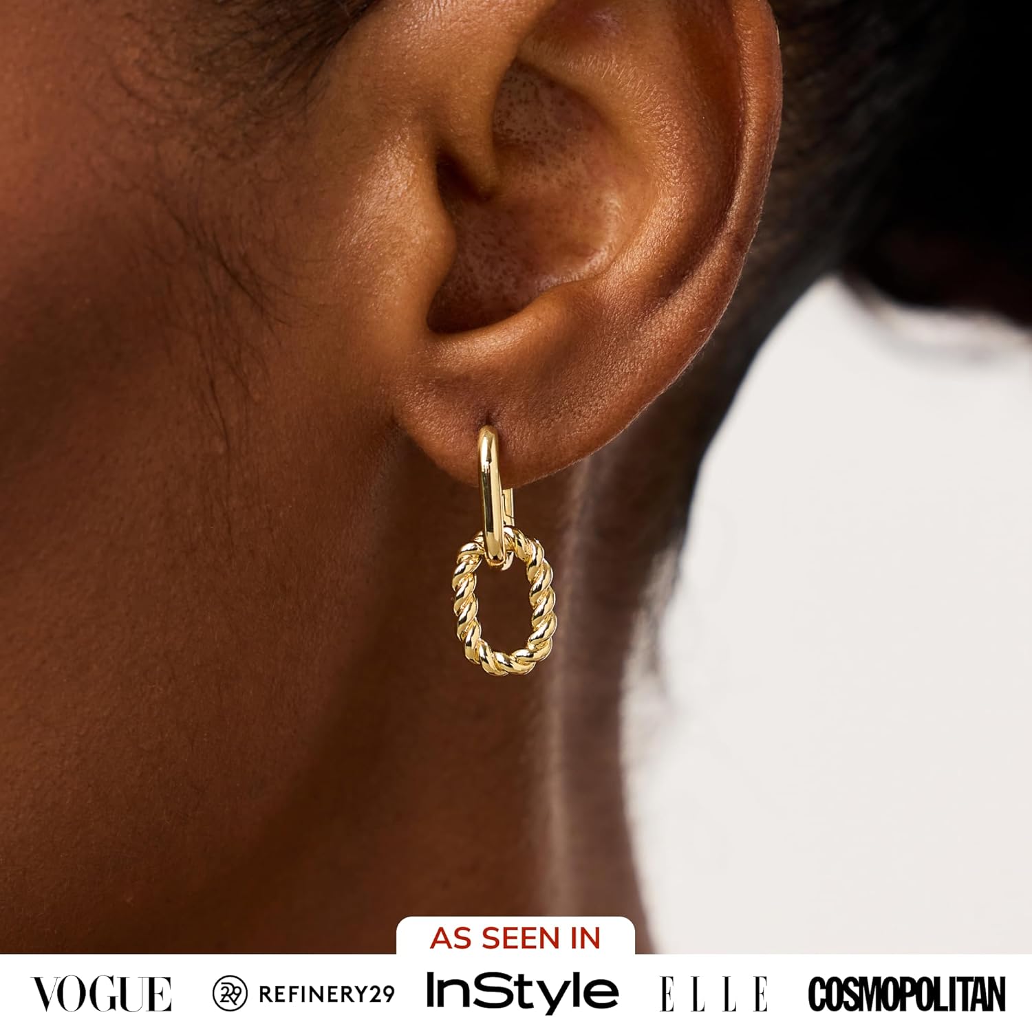 Ana Luisa Ash Double Hoop Earrings for Women - 14K Gold Plated, Silver & Two-Tone Drop Dangle Hoop Earring - Trendy Paperclip Link Huggie Hoop - Hypoallergenic, Water-Resistant & Tarnish-Free Jewelry - Image 2