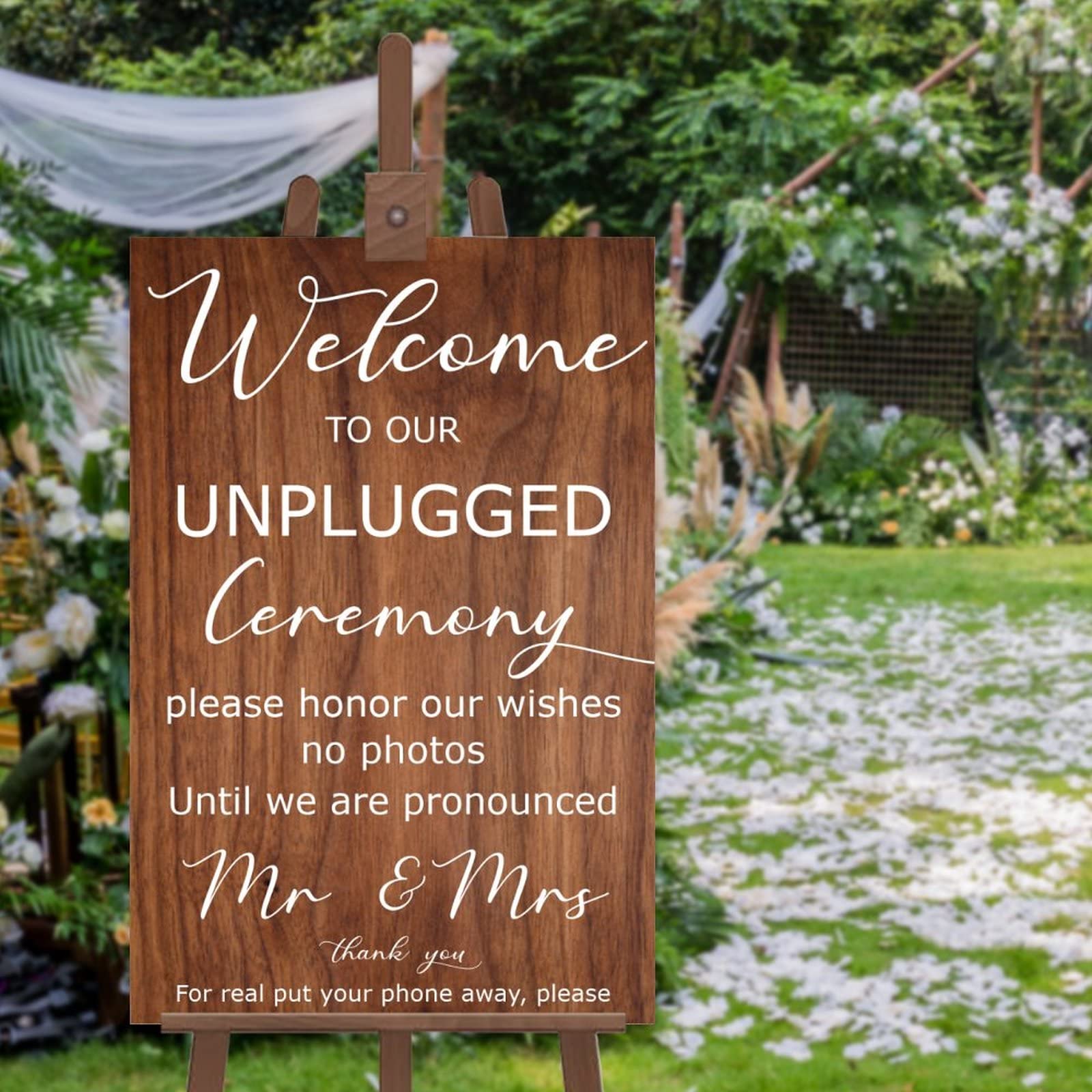 Panneau débranché mariage en bois pour vivre une cérémonie authentique