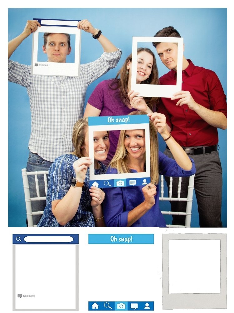 Creative Converting (324566) 3-Piece Photo Prop Frames, Social Media Snaps