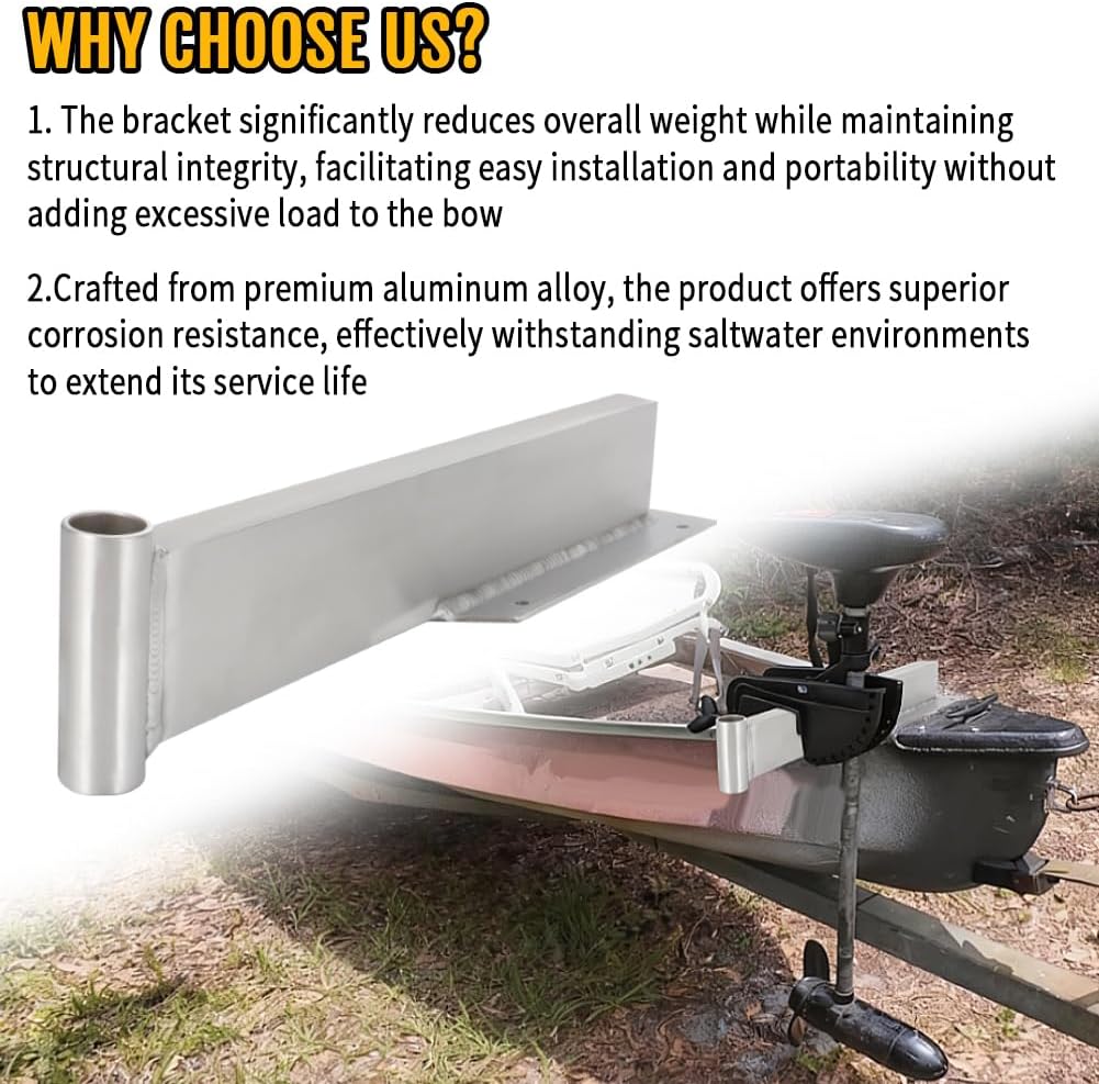 Trolling Motor Mount For Gheenoe Boat with Handle Nose Cap (For the right side)