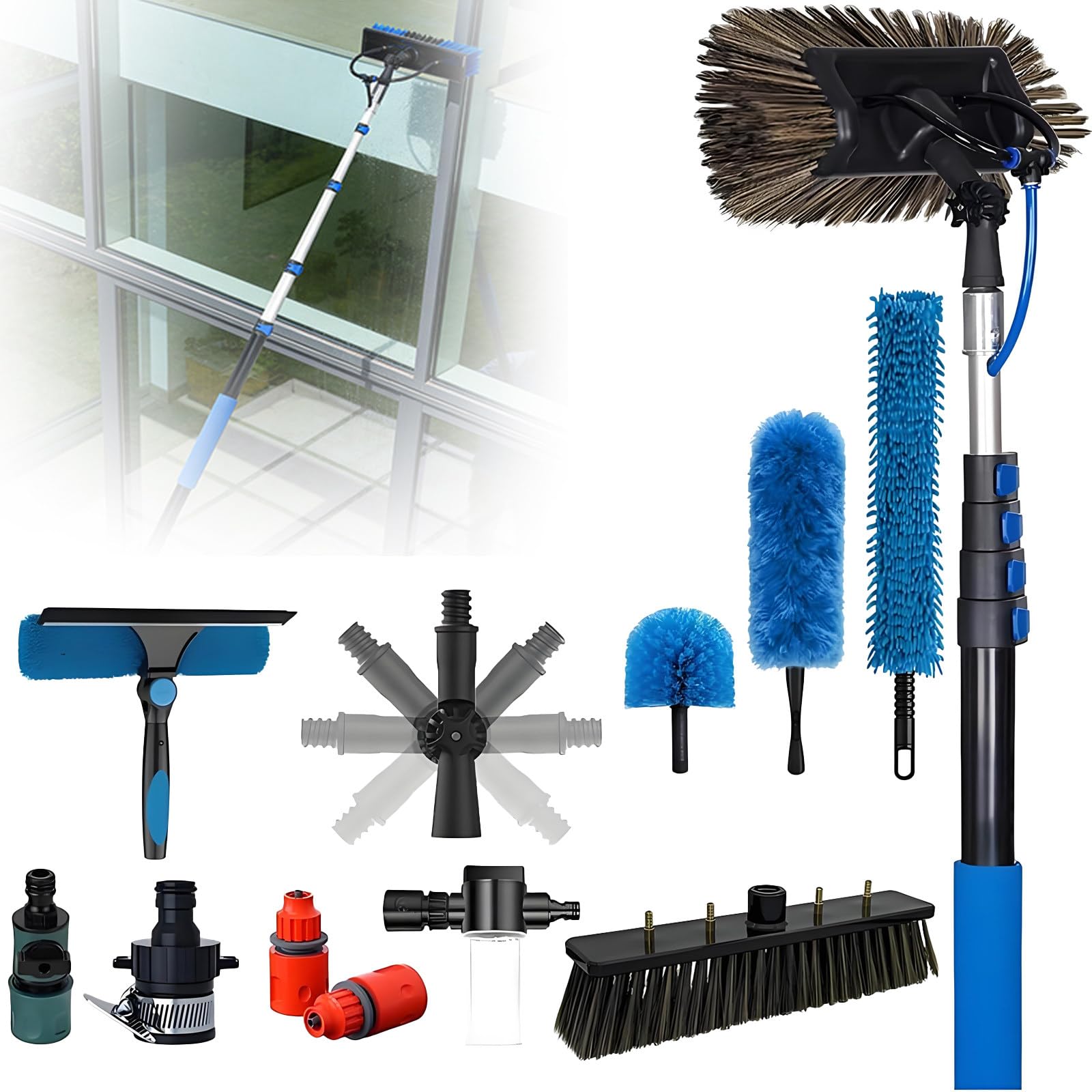 Kit De Cepillos De Limpieza Para Paneles Solares De Fibra 3.6m(12FT)