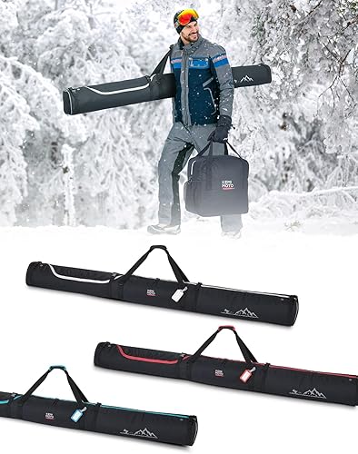 Miniatura 7 de KEMIMOTO Ski Bag, 360° Fully Padded Ski Bag, Fit Skis Up to 78.74 inches (200cm), Water-resistant and Durable Perfect for Road Trips and Air Travel