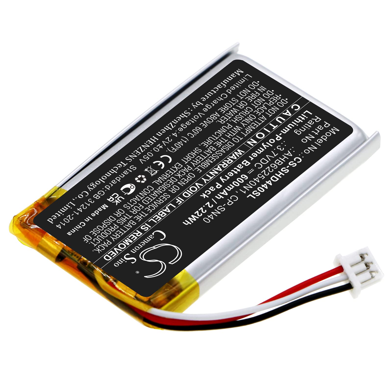 TECHTEK Bateria 600mAh kompatybilny z [Sennheiser] HD 4.40 BT, HD 4.50BTNC, Momentum 2.0, Momentum 3.0, Urbanite XL zastępuje AHB622540N1, CP-SN40