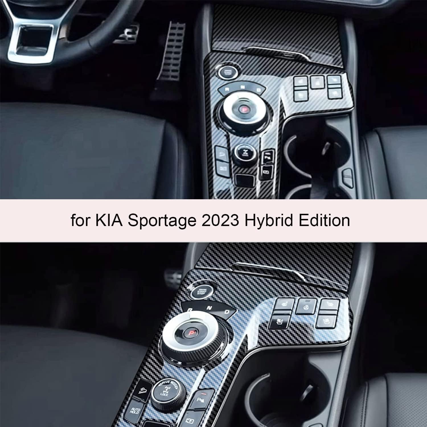 KUNGKIC Pour Kia Sportage NQ5 2022 2023 2024 2025 Interrupteur De Phare De Voiture En Fibre De Carbone Couverture Autocollant Décoratif Accessoire Intérieur Cadeau (noir