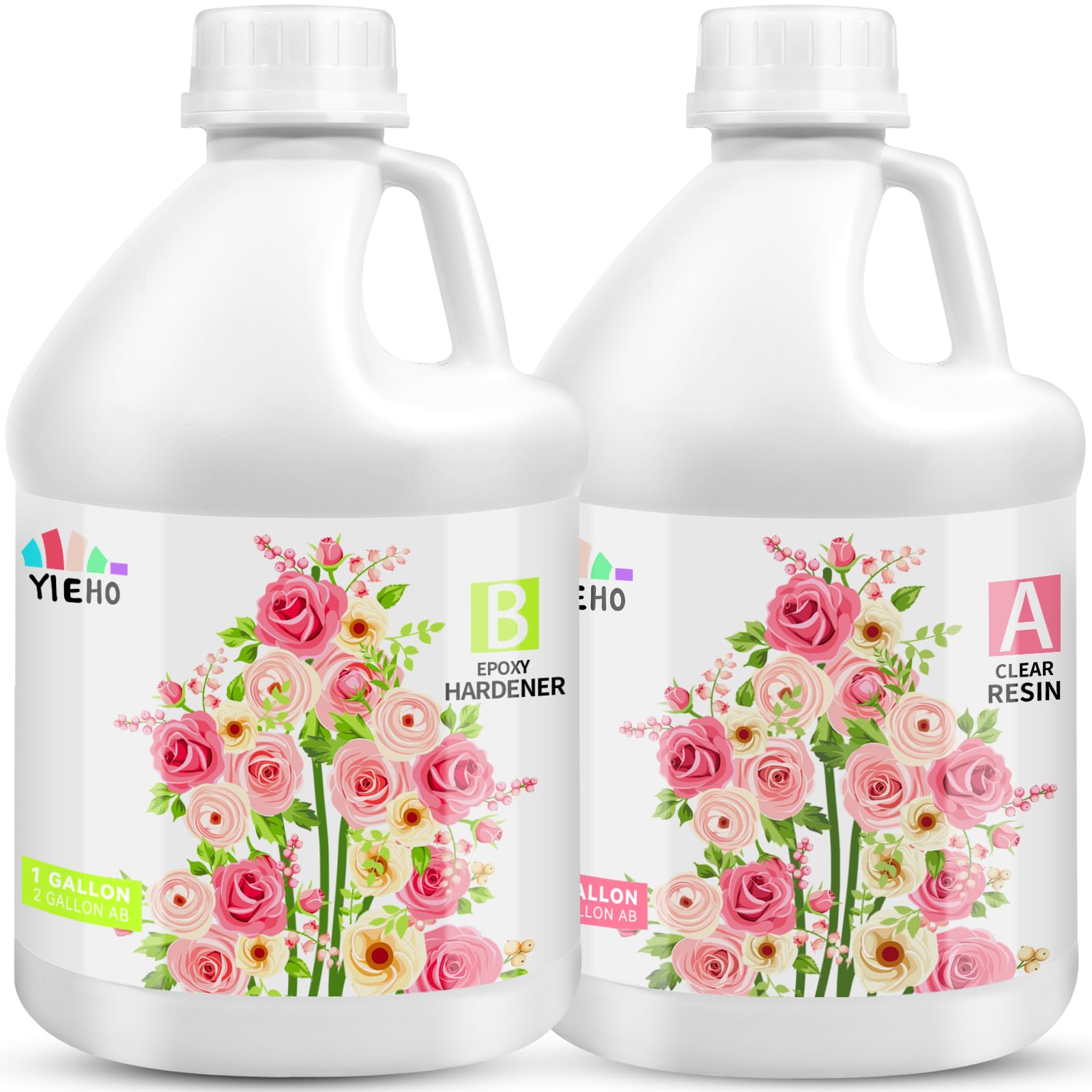 Epoxy Resin 2 Gallon Kit, High Gloss Epoxy Resin and Hardener Crystal Clear 2 Part Resina Epoxica Transparente,Perfect for Table Top, Crafts- Less Bubbly, Hard 1:1