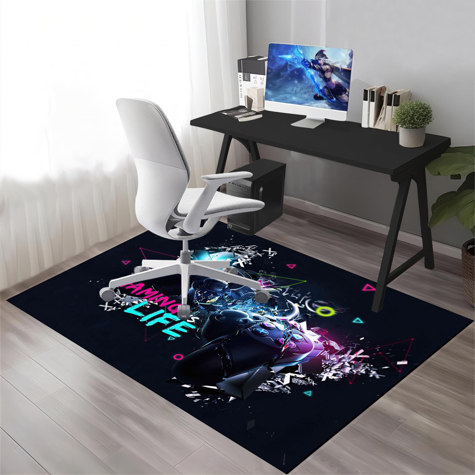 140 x 180 cm Tapis protège Sol, Tapis de Sol Gaming, Tapis de Chaise de Bureau, Tapis Protège-Sol pour Chaise de Bureau, Tapis Gaming Sol pour Sols durs pour Parquet, Tapis de Sol Gamer