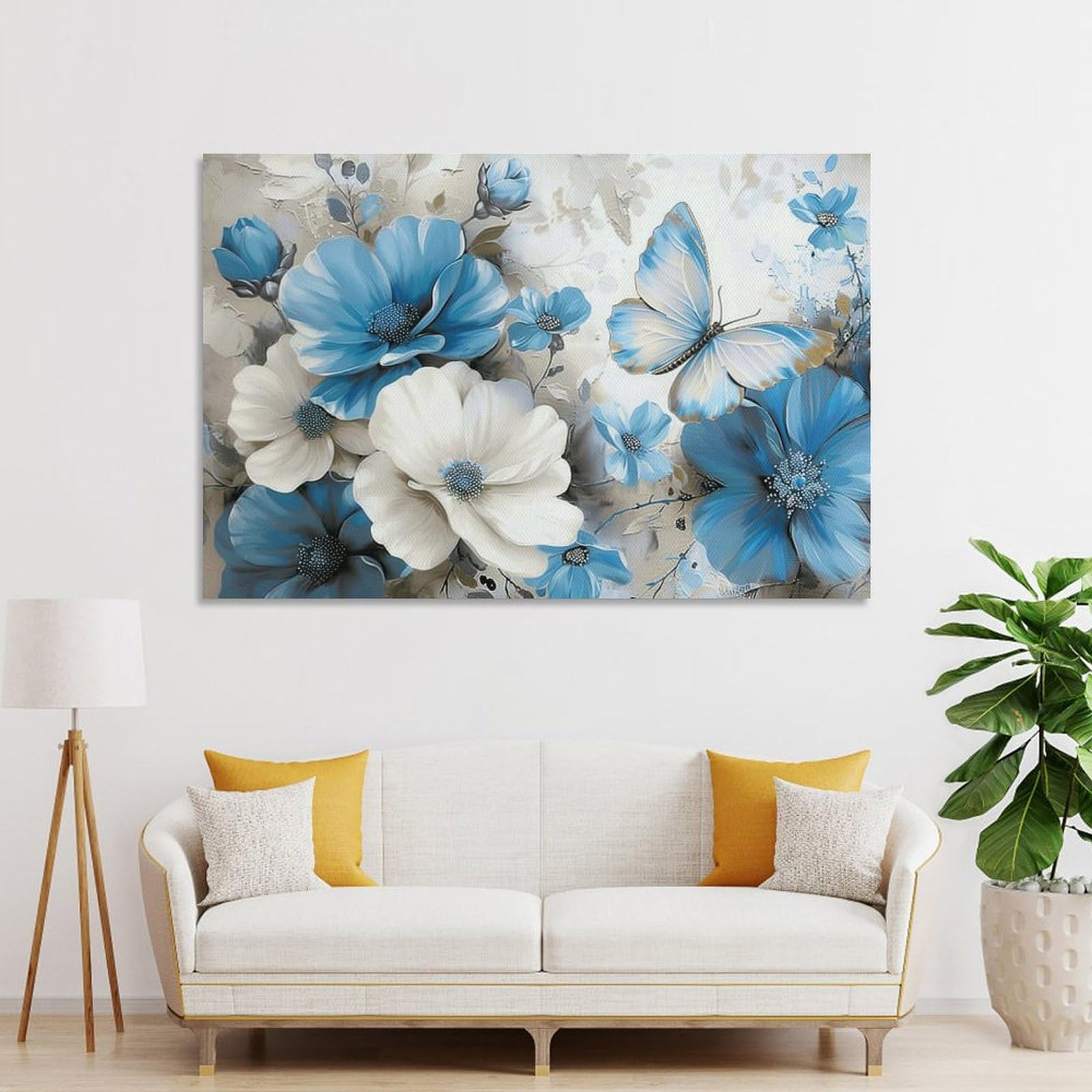 蝶と花のインテリア絵画(大きいサイズ) 蝶と花のインテリア絵画(大きいサイズ)