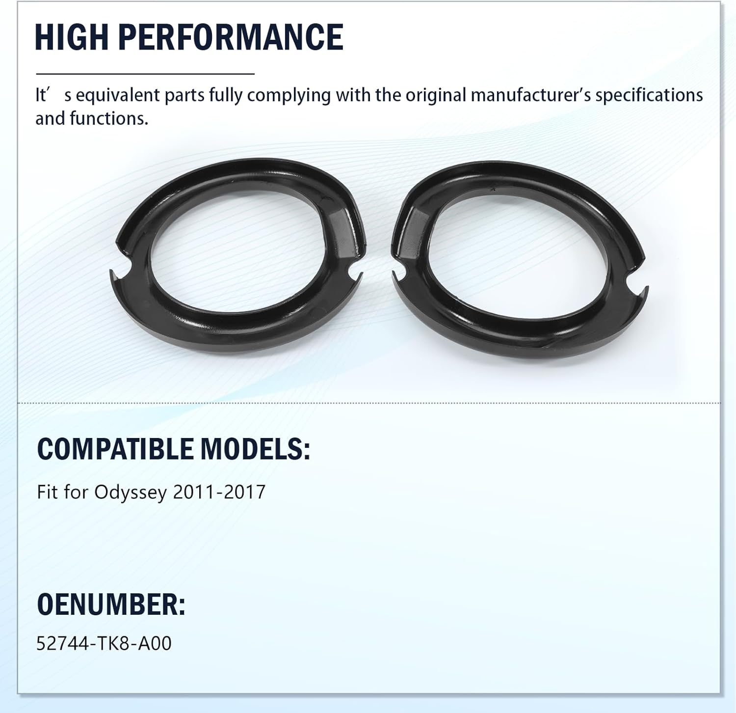 Lower Suspension Coil Spring Seat Insulator for Odyssey 2011-2017, Rear Driver and Passenger Side, 52744-TK8-A00, 52744TK8A00