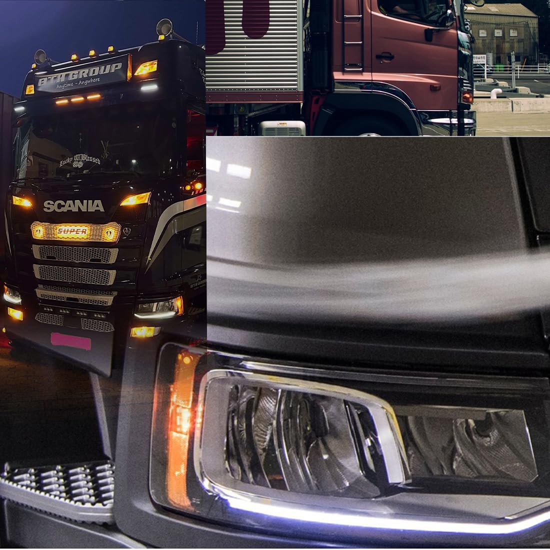 SageSunny Pannello fari, modulo luci diurne a LED DRL bianche, pannelli fari bianco sinistro e destro, adatti per Scania serie G R, 2674390, set da 2-12 mesi di garanzia