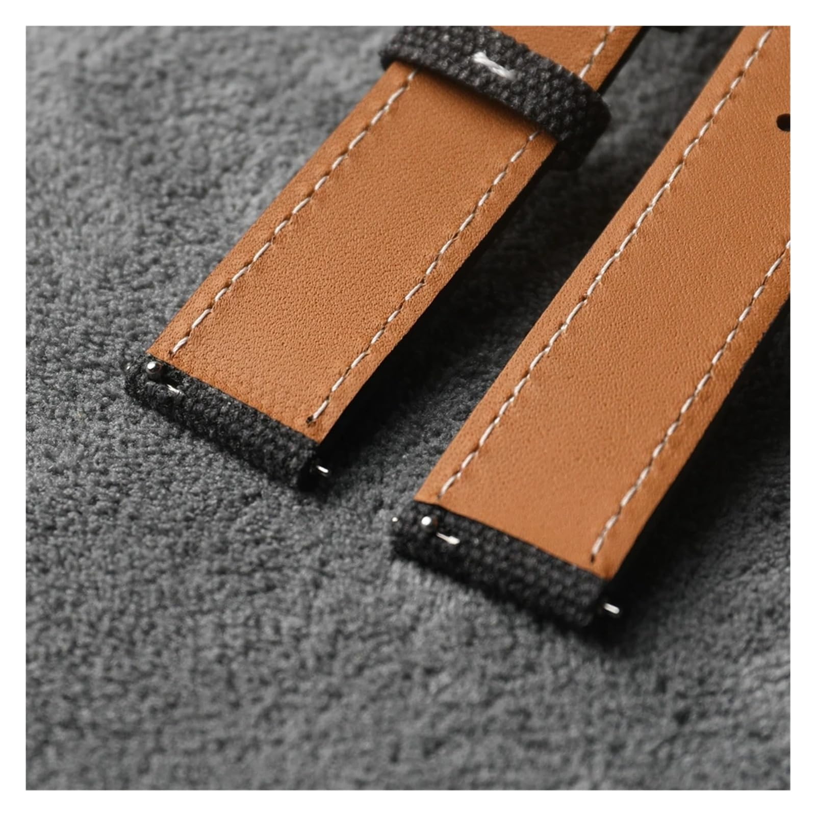 Uhrenarmband aus regeneriertem Leder auf Leinwand 20 mm 21 mm 22 mm Schnalle aus reinem Kupfer Weiches Armband Schwarz Grün Grau für traditionelle Uhr