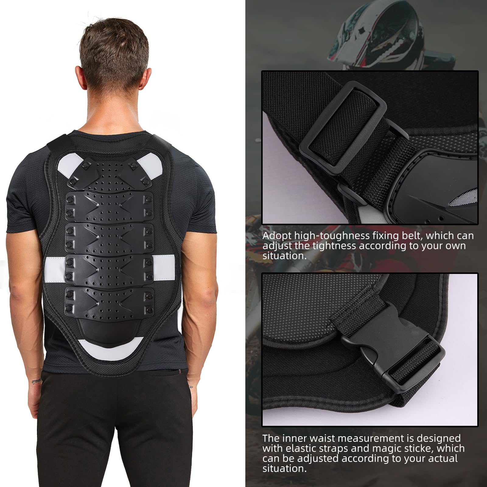 Dorsale Moto Homme Femme Pare Pierre Moto Cross Armure Plastron VTT Gilet de Protection Equipement Cyclisme Extérieur