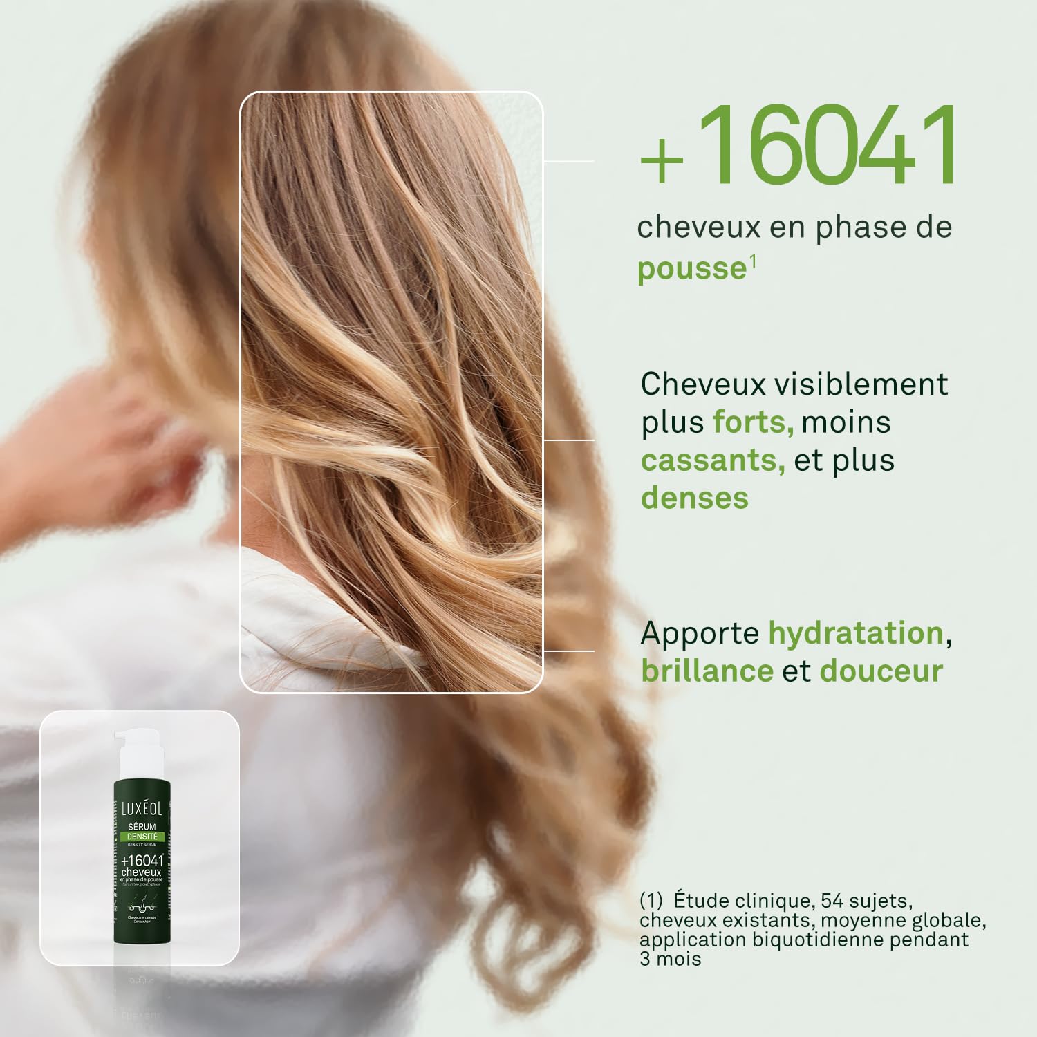 LUXEOL - Sérum Cheveux Densité - +16 041 Cheveux En Phrase De Pousse* - Apporte Hydratation, Brillance & Douceur - 97% D'Ingrédients D'Origine Naturelle - Sans Silicones - Fabriqué en France - 100 ml