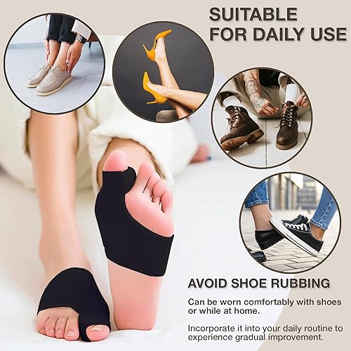 Miniatura 6 de IGMAN Par de almohadillas de corrección de juanetes para mujeres y hombres, para usar con zapatos y espaciadores de dedos para aliviar el dolor