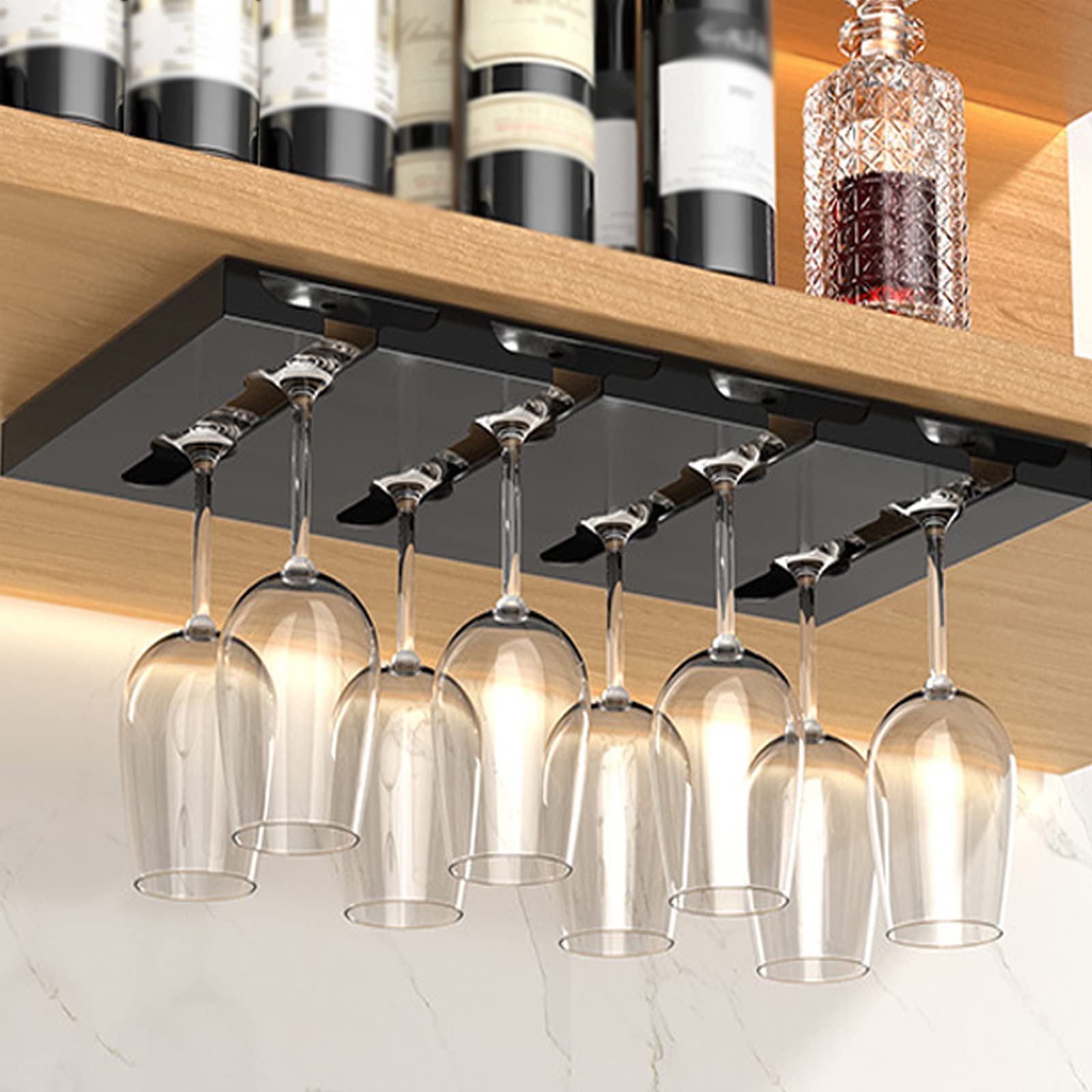 Gittcoll Étagère à verres à vin en acier inoxydable à