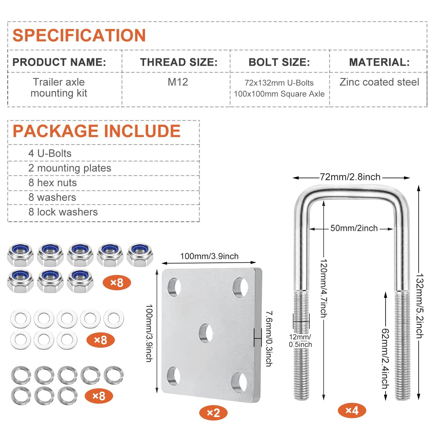 Staffa A U In Acciaio Inox V2A - Fascette Per Tubo M6 M8 M10 M12 - Goobetter