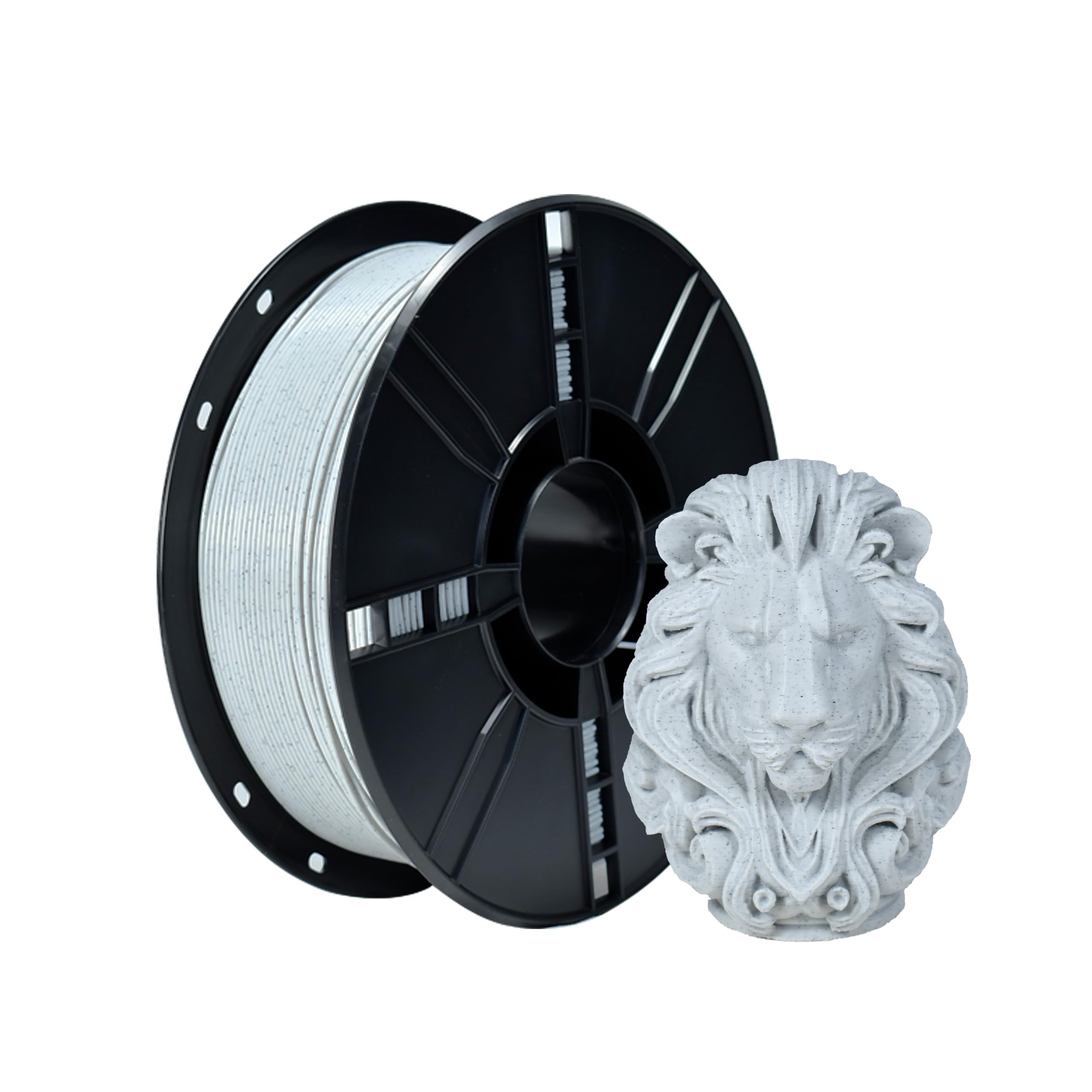 iBOSS PLA+ Filament 1.75mm Marble Gray 1KG, 3D Printer Filament Dimensional Accuracy +/- 0.02mm, 1kg Cardboard Spool(2.2lbs) 3D Printing Filament Fits for Most FDM 3D Printers