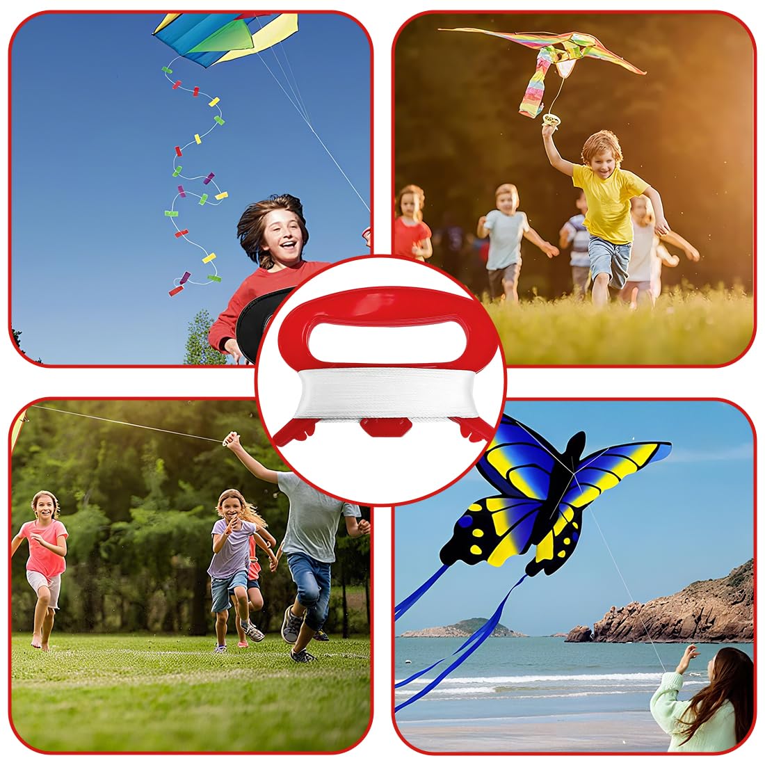 EIHI 2 szt. Rolki Liny Latawca z uchwytem do latawca, 100 m Latająca Lawce, Deska do kitesurfingu 12 cm