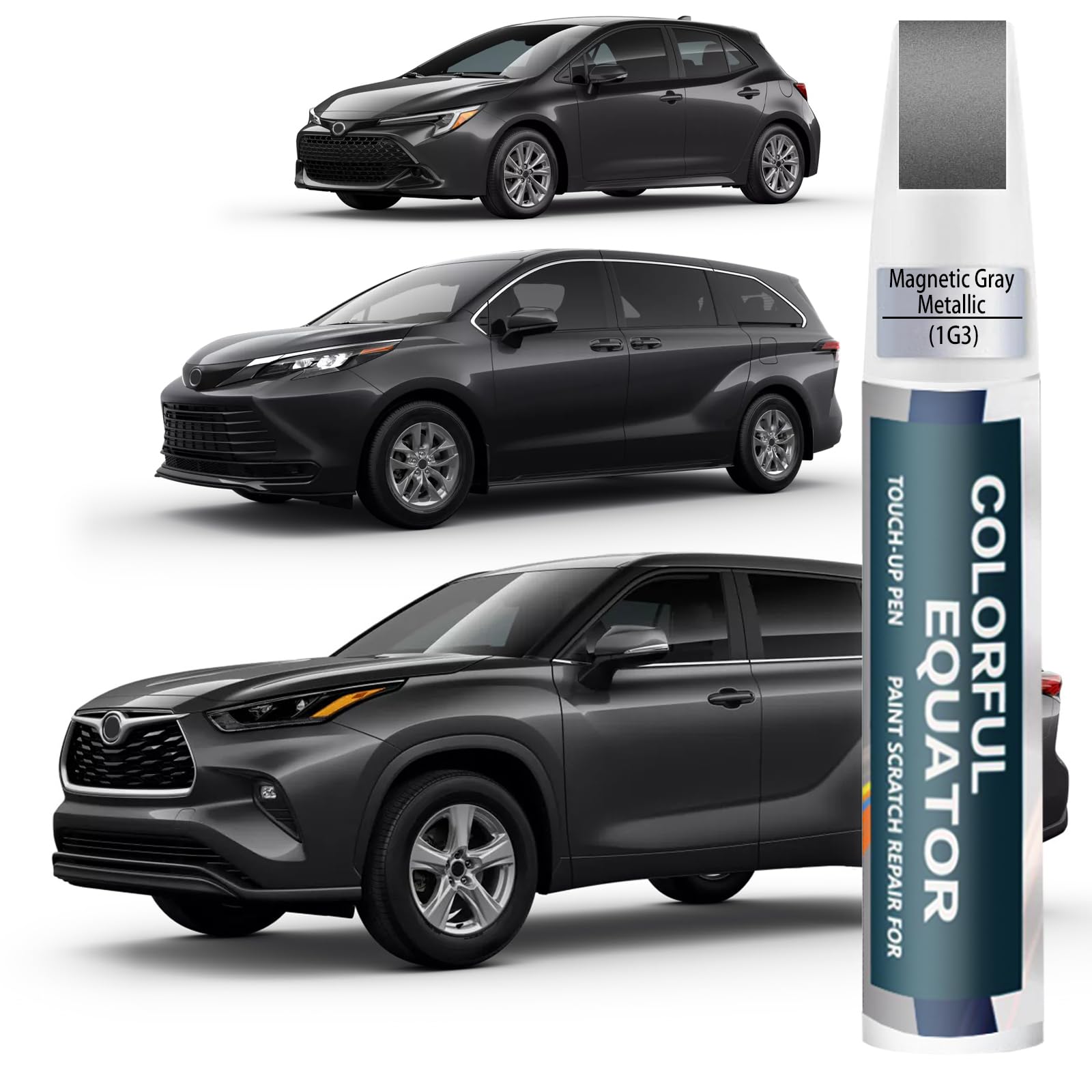 Touch Up Paint(Magnetic Gray Metallic 1G3) Compatible with Toyota, Car Paint Pen Scratch Repair, Premium Car Scratch Remover for Deep Scratches