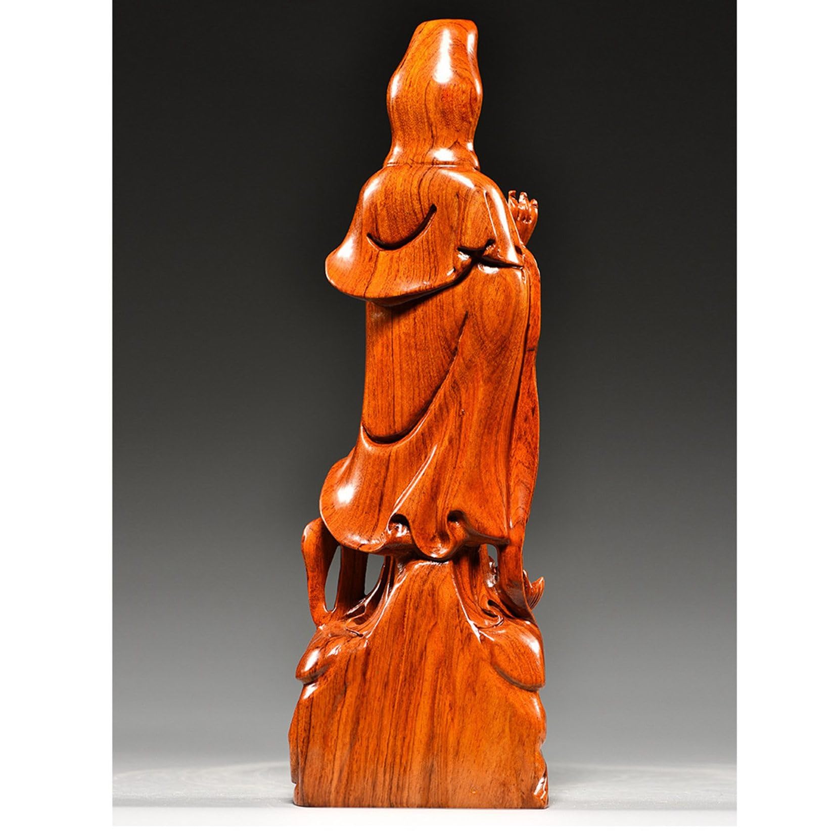 Amazon.co.jp: 観世音菩薩像 聖観音 黄花梨 花梨木 天然カリン材 木製  