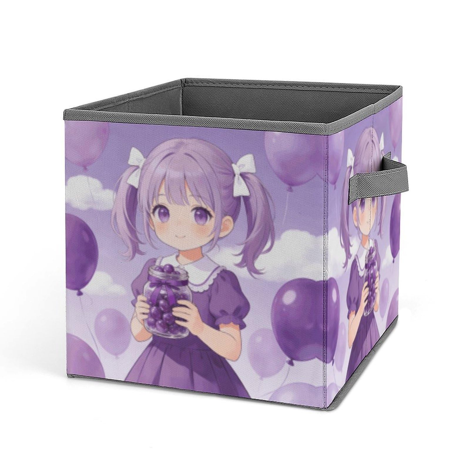 VstaDank Violet Storage Bin Collapsible Storage Cubes Organizer Oxford Cloth Storage Box with Dual Handles Large Stackable Closet Storage Bins for Sheets Hat Sweater