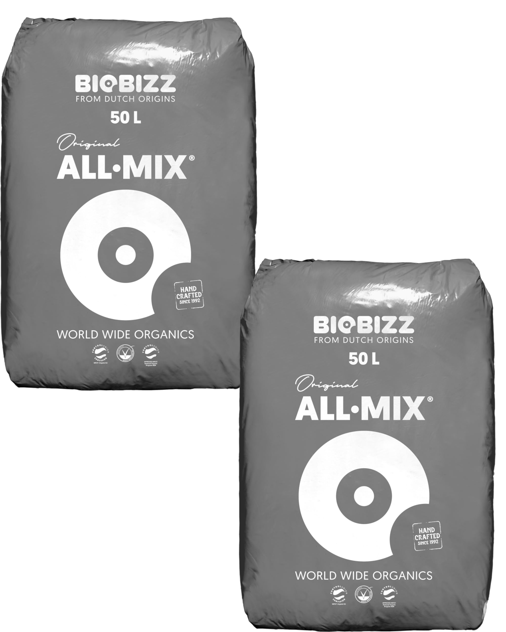 Growkingz Biobizz Allmix 100 Liter (2 x 50L Säcke) Growerde, Biobizz All Mix Erde, insgesamt 100L Grower Erde