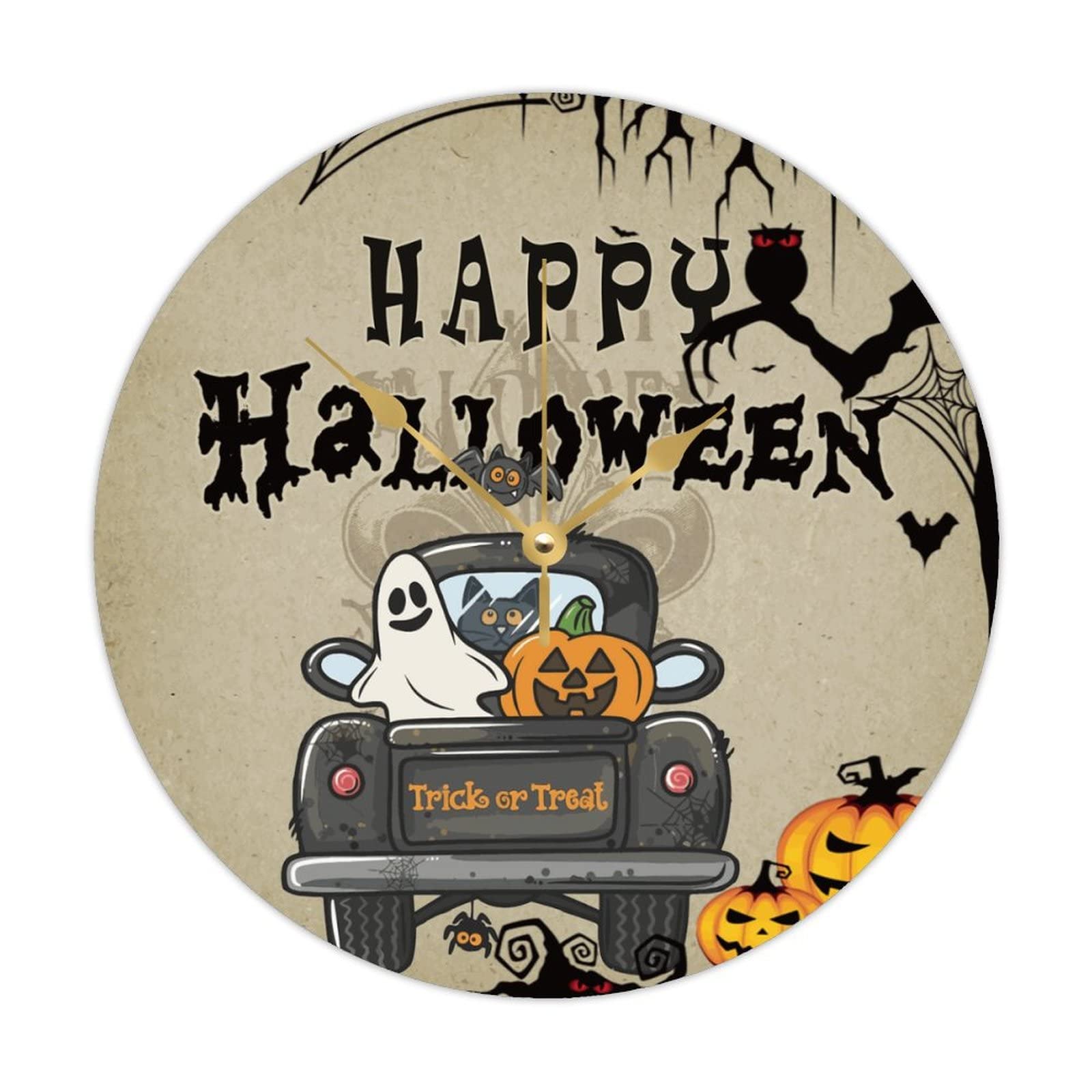 Horloge citrouille Halloween silencieuse sans tic-tac pour une déco rétro zen