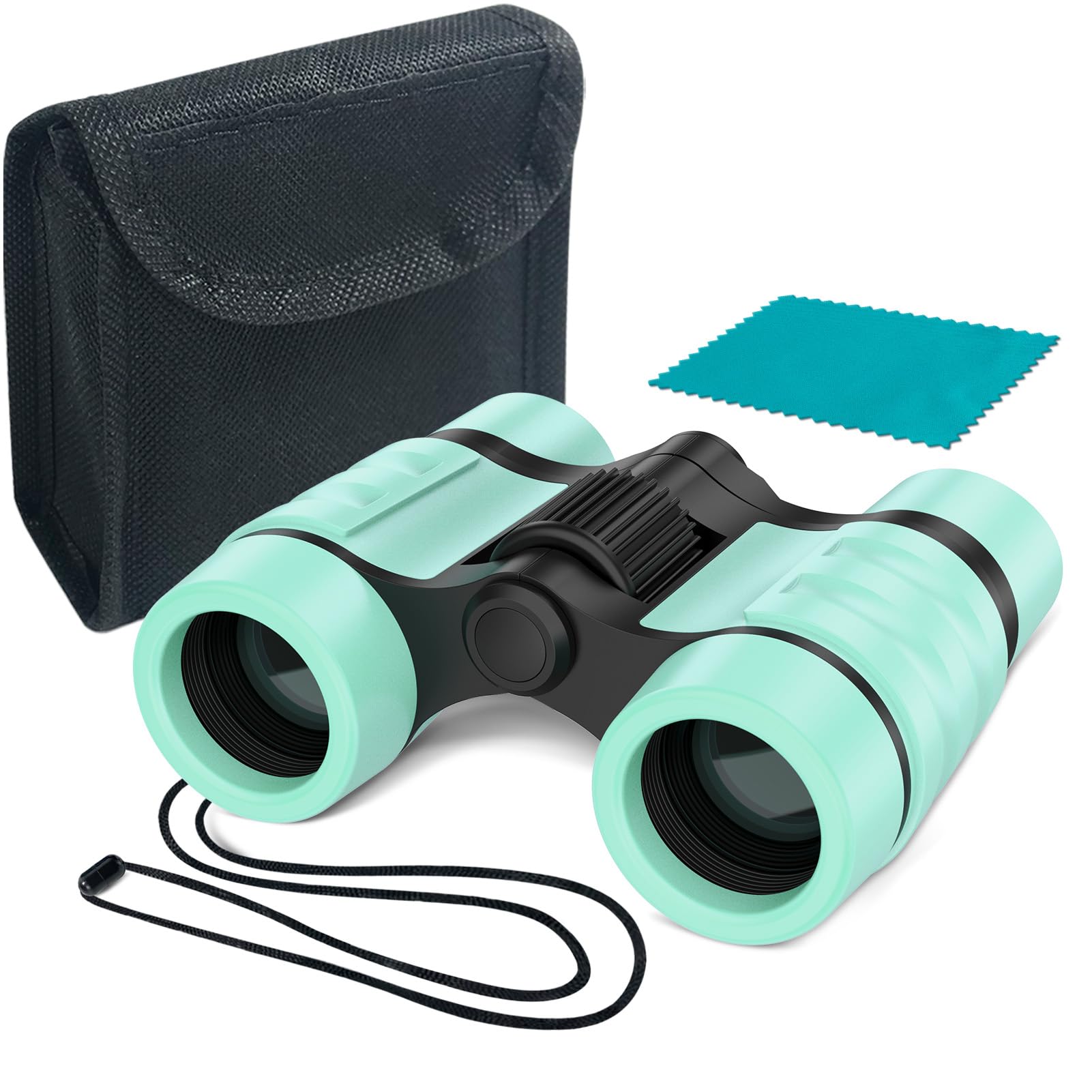 ESSENSON Binoculars for Kids Toys Gifts for Age 3-12 Years Old Boys Girls Kids Telescope Outdoor Toys for Sports and Outside Play Hiking, Bird Watching, Travel, Camping, Birthday Presents (Mint Green)