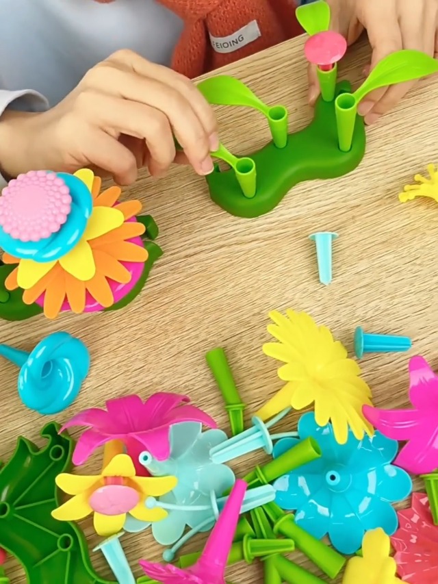 Amazon.co.jp: フラワーブロック 花 おもちゃ 立体パズル