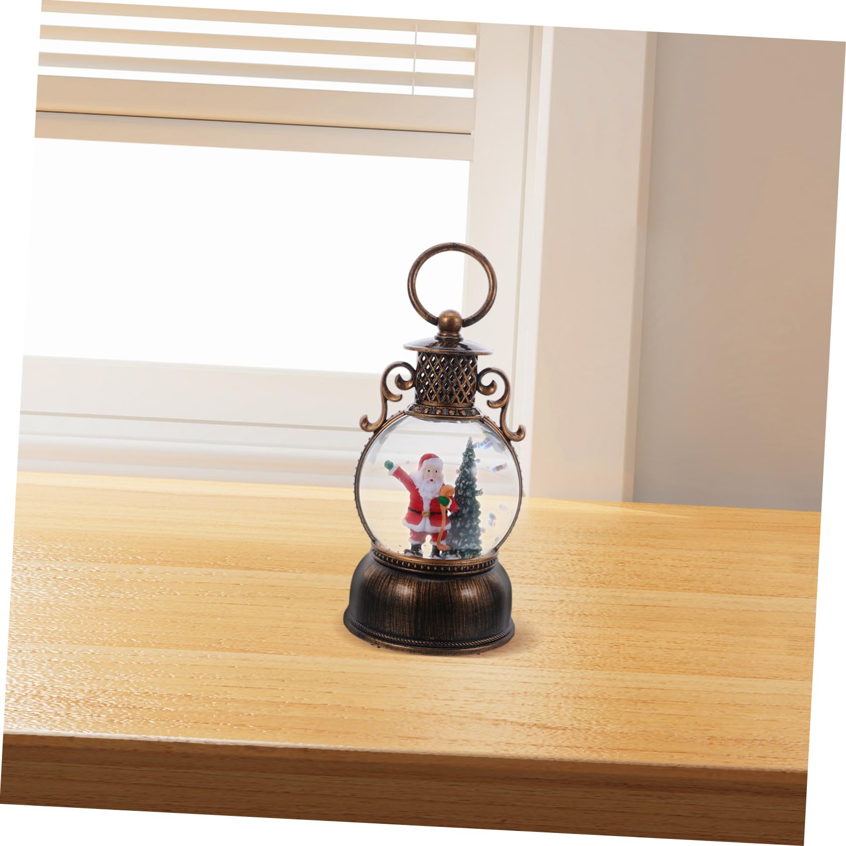 PRETYZOOM Globo di Neve Carillon Natalizio Lanterna Decorativa Luminosa Cavo USB Ornamento Musicale per Feste Decorazione Interna per Caminetti e Tavoli