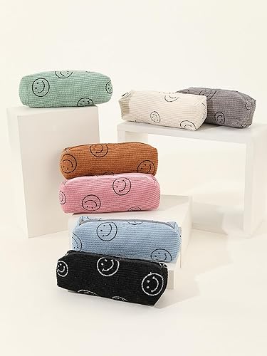 Miniatura 3 de Estuche para lápices de sonrisa, ligero, pequeño, estético, para oficina, universidad, escuela, bolsa de almacenamiento, caja organizadora, bolsa de