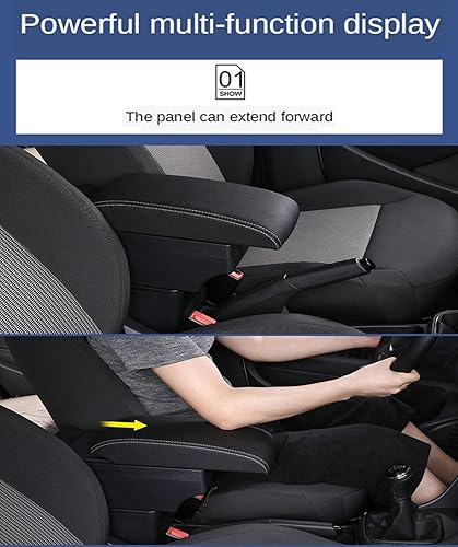 Miniatura 2 de GADEED Caja de reposabrazos de automóvil, para Nissan March Micra K13 2010-2022, caja de almacenamiento de contenido central de doble capa, con