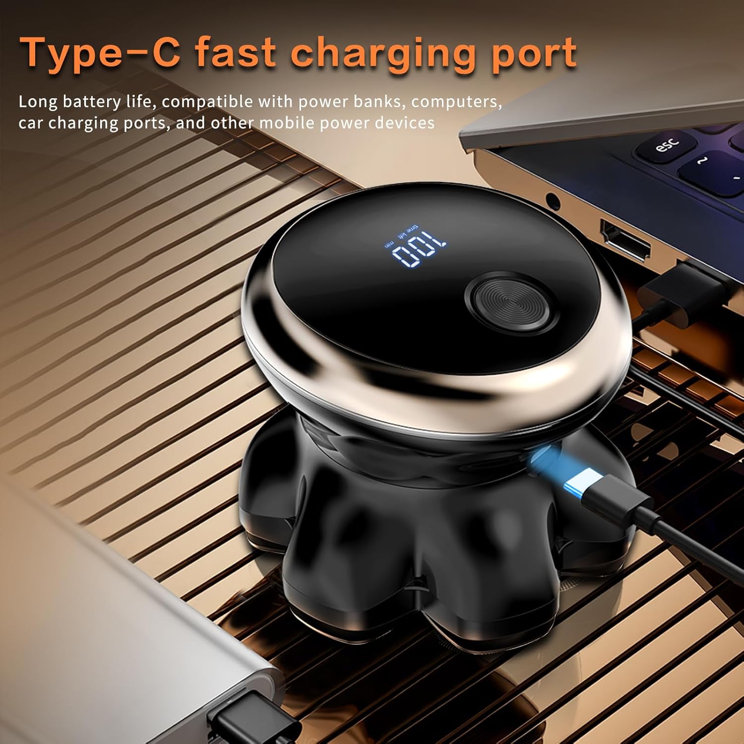 Head Shavers for Bald Men - Yinicare 7D Mens Razors for Shaving Electric Led Display Wet & Dry Bald Head Shaver Ipx6 Waterproof Shaver Type-C Charging - Image 5