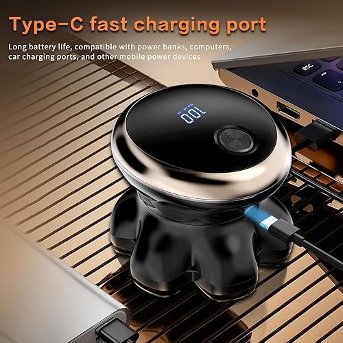 Miniatura 5 de 7D - Afeitadoras de cabeza para hombres calvos - Maquinillas de afeitar para hombre para afeitar, pantalla LED eléctrica, afeitadora de cabeza calva