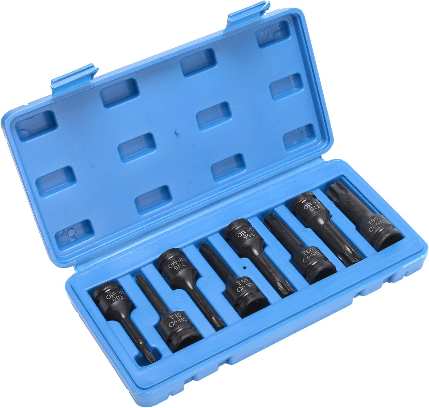 8-Piece 1/2 Inch Drive Impact Torx Star Socket Bits Set
