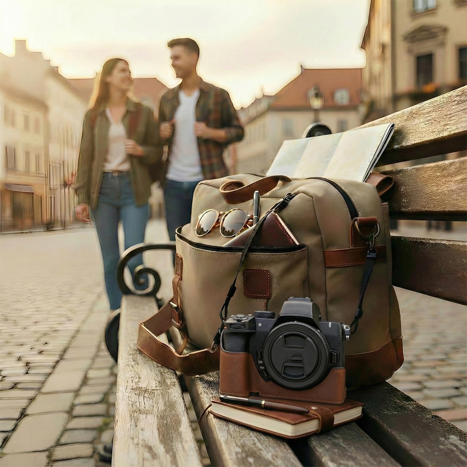 Pół etui z prawdziwej skóry z uchwytem na rękę kompatybilne z aparatem cyfrowym Z50 II osłona w stylu retro z otwieranym dnem i gwintem statywu, Brązowy, pokrowiec ochronny na aparat