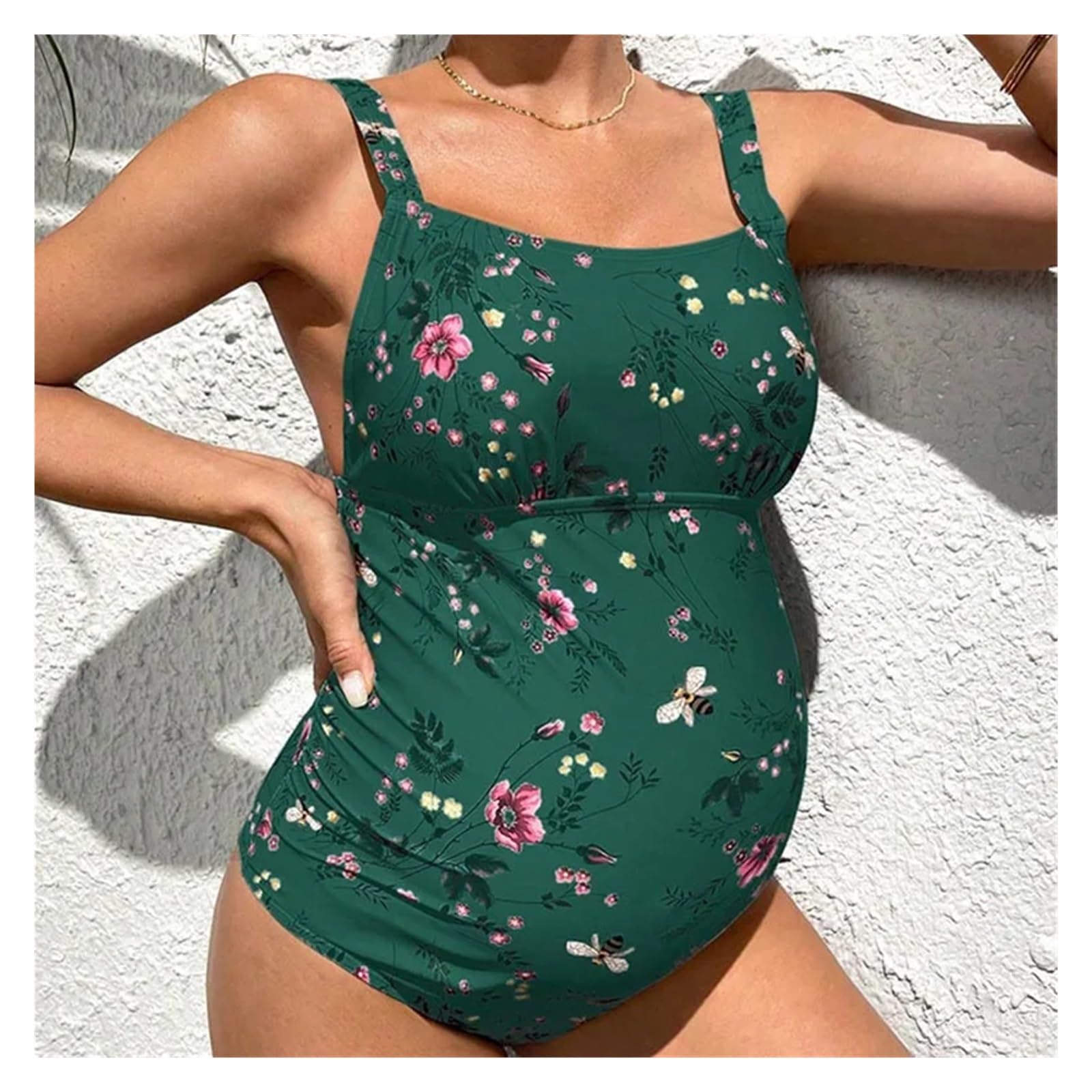 Maillots de Bain de maternité, Maillot de Bain for Femmes Enceintes, Body Dos Nu, Couleur Unie, Monokini for Femmes Enceintes(S)