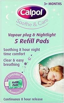 Vapour Plug Refills 5 Count (Pack of 1), Lavender & Chamomile, Helps with Clear and Easy Breathing, Vapour Plug In & Nightlight Refill Pads for Soothing 8 Hour Night-Time Comfort, 3+ Months