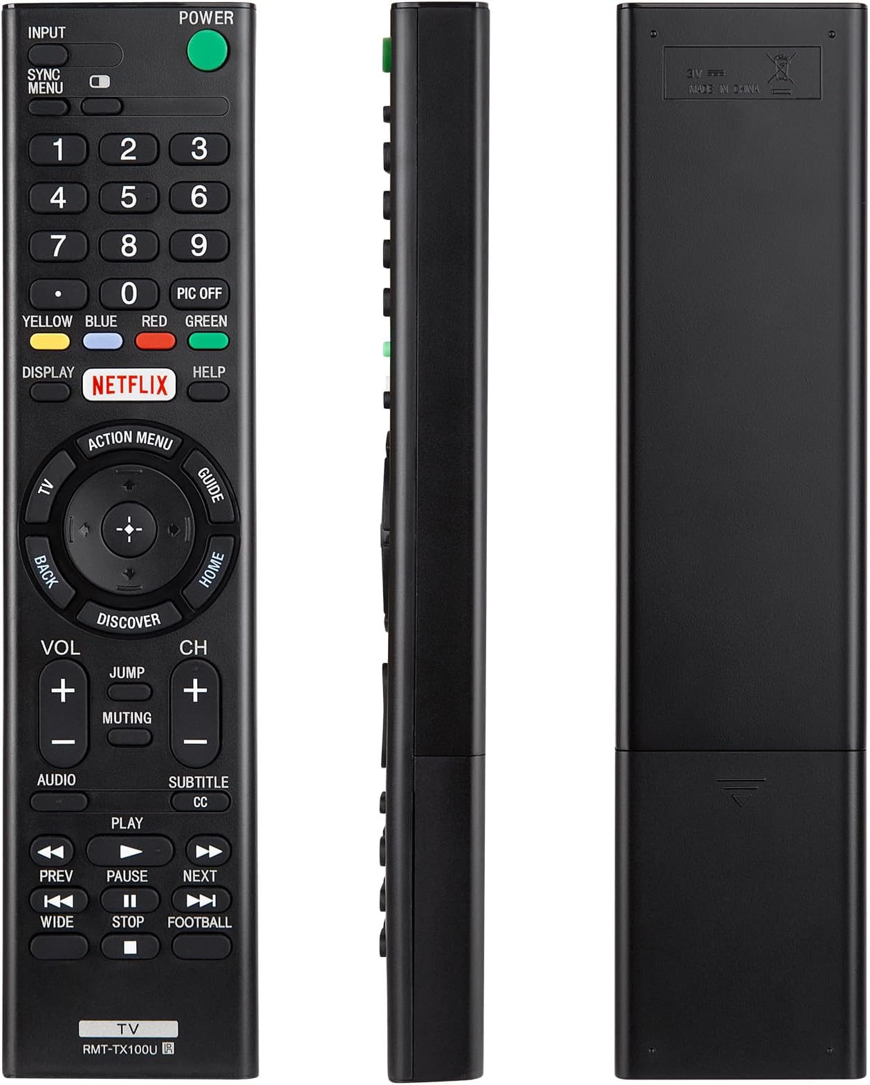 Universal Remote for Sony-TV-Remote-Control, Replacement for All Sony Bravia Smart LCD LED HD TV Remote, with Netflix Buttons