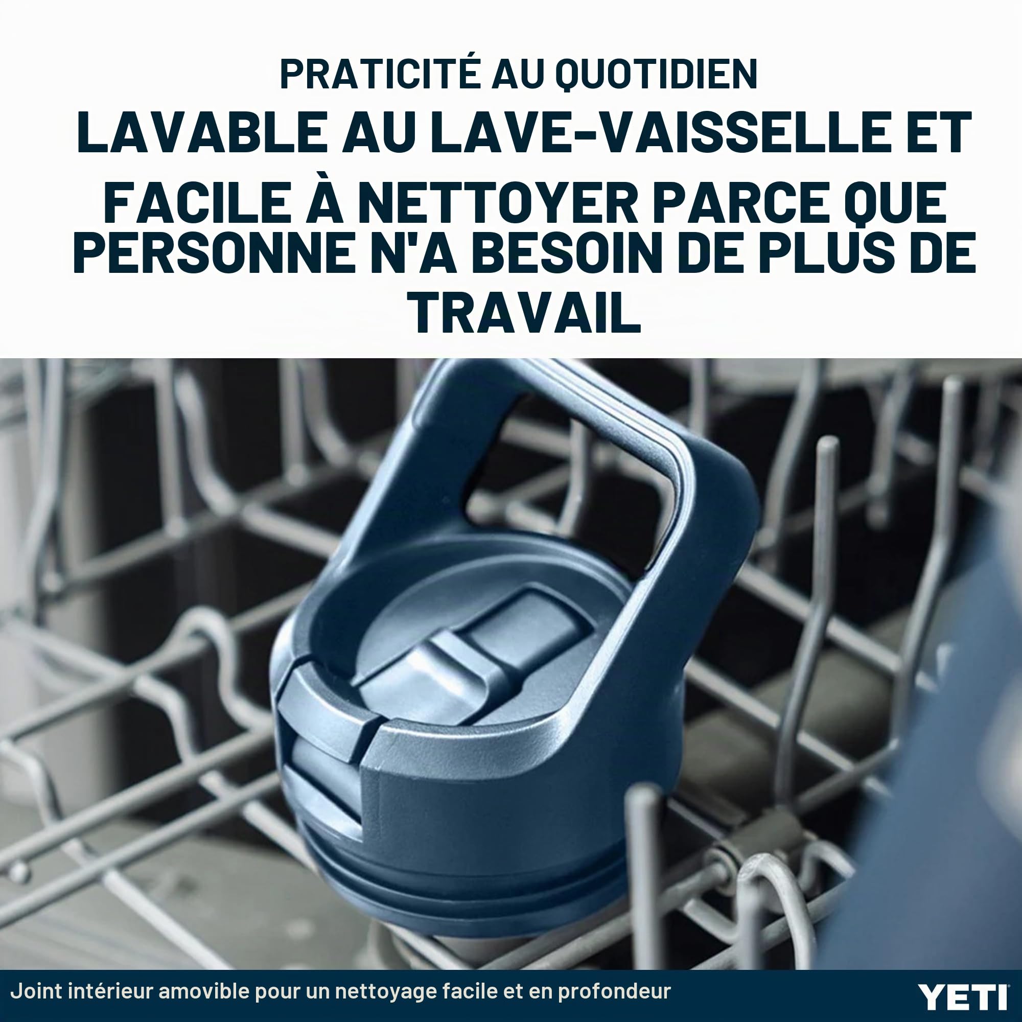 YETI Rambler C Straw Bottle, Stainless Steel Vacuum Insulated Bottle with Straw Cap, Navy, 18 oz (532 ml)