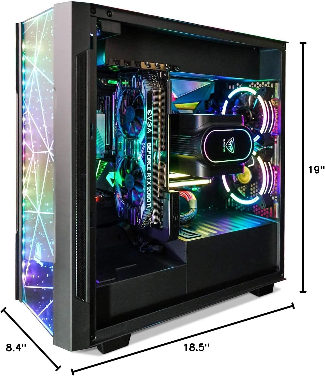 Segotep Phoenix ATX Black Mid Tower PC Gaming Computer Case USB 3.0 Type-C Ports/Graphics Card Vertical Mounting with Tempered Glass & RGB Front Panel (PC Case ONLY)