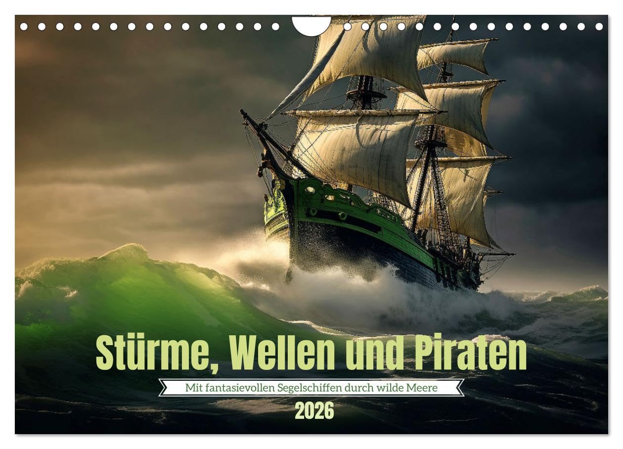 Storms, waves and pirates UK-Version (Wall Calendar 2026 DIN A4 Landscape), CALVENDO 12 Month Wall Calendar