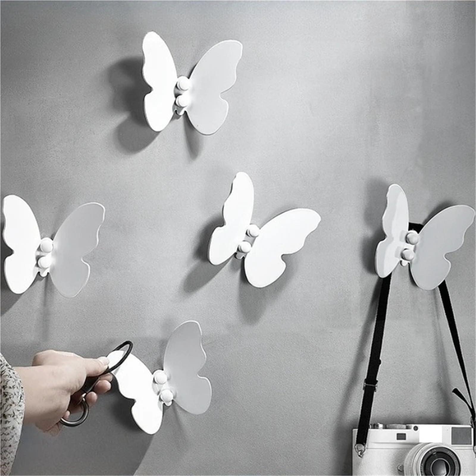 Ganci Appendi in Ottone Gancio appendiabiti, utilizzato for la decorazione murale, gancio in ottone, for camera da letto di lusso leggero(White)