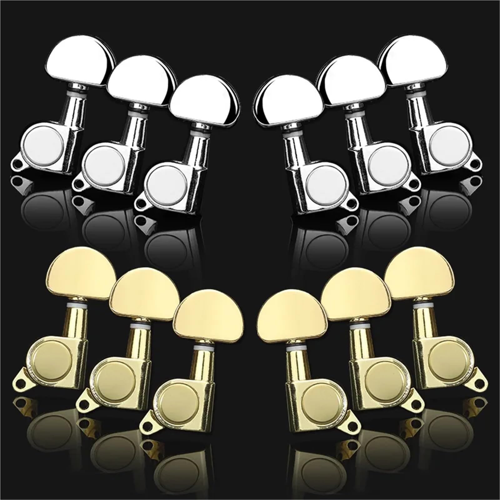 Afinador de Guitarra Clavijas de afinación cuerdas for guitarra folk, afinadores botón metálico semicerrados o totalmente cerrados, accesorios for clavijas | C 6Pcs