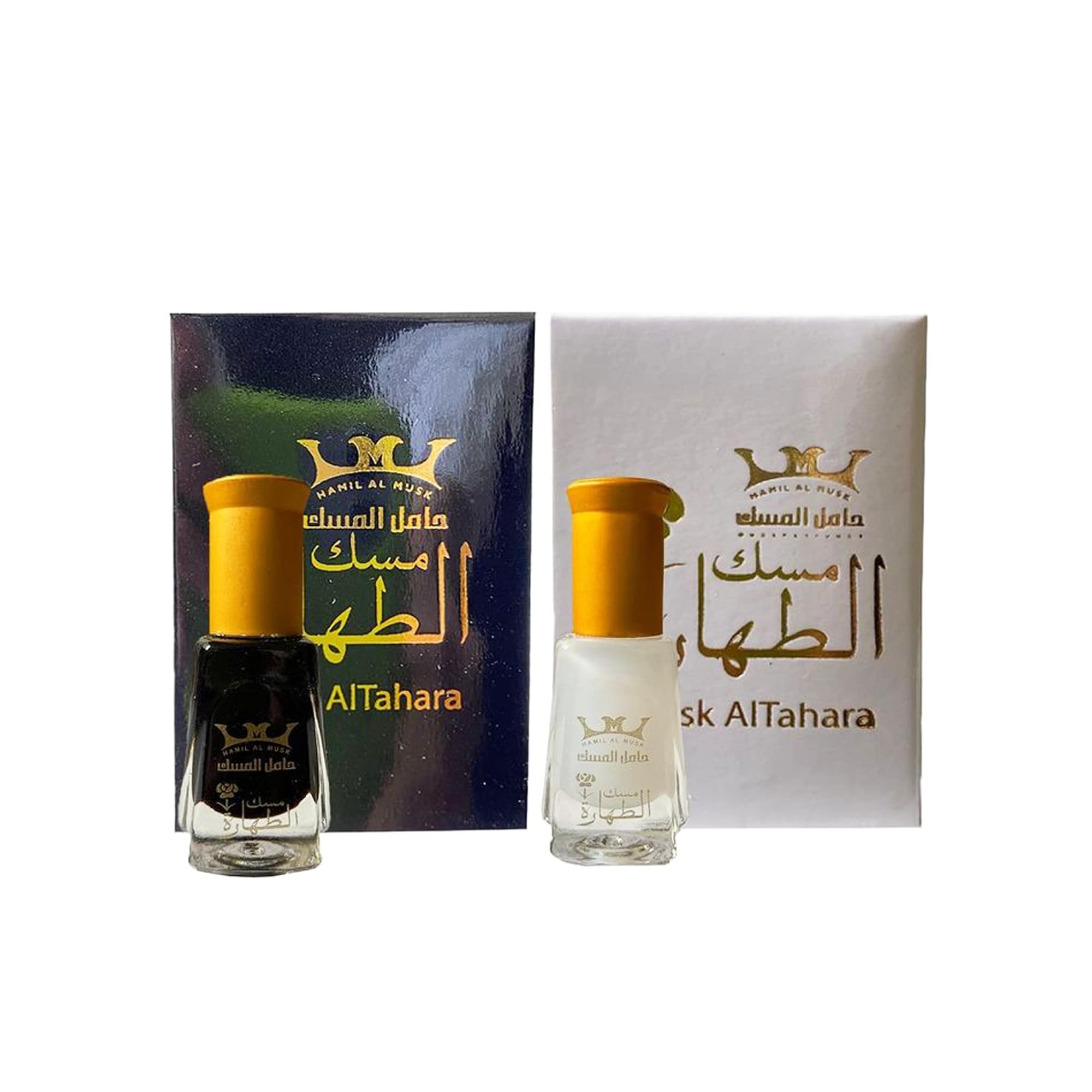 Musk Al Tahara 100% Pure Altahara Perfume thick oil Arabian Fragrance Body Oil Black & White 6ml each