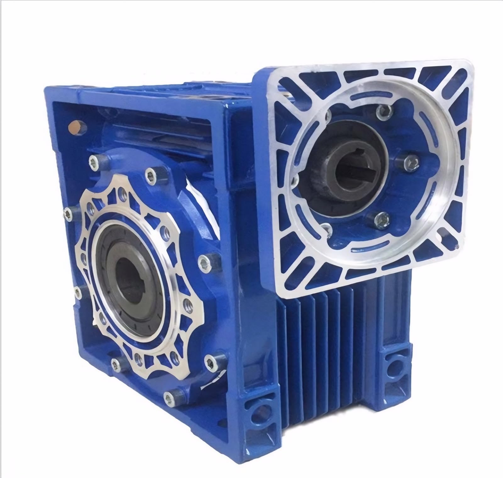 GTPBAO Reduktor prędkości NMRV063, kołnierz 130 x 130 mm z wałem wejściowym 24 mm, wyjście 25 mm do silnika krokowego NEMA52 wałek redukcyjny (Ratio 50 to 1)