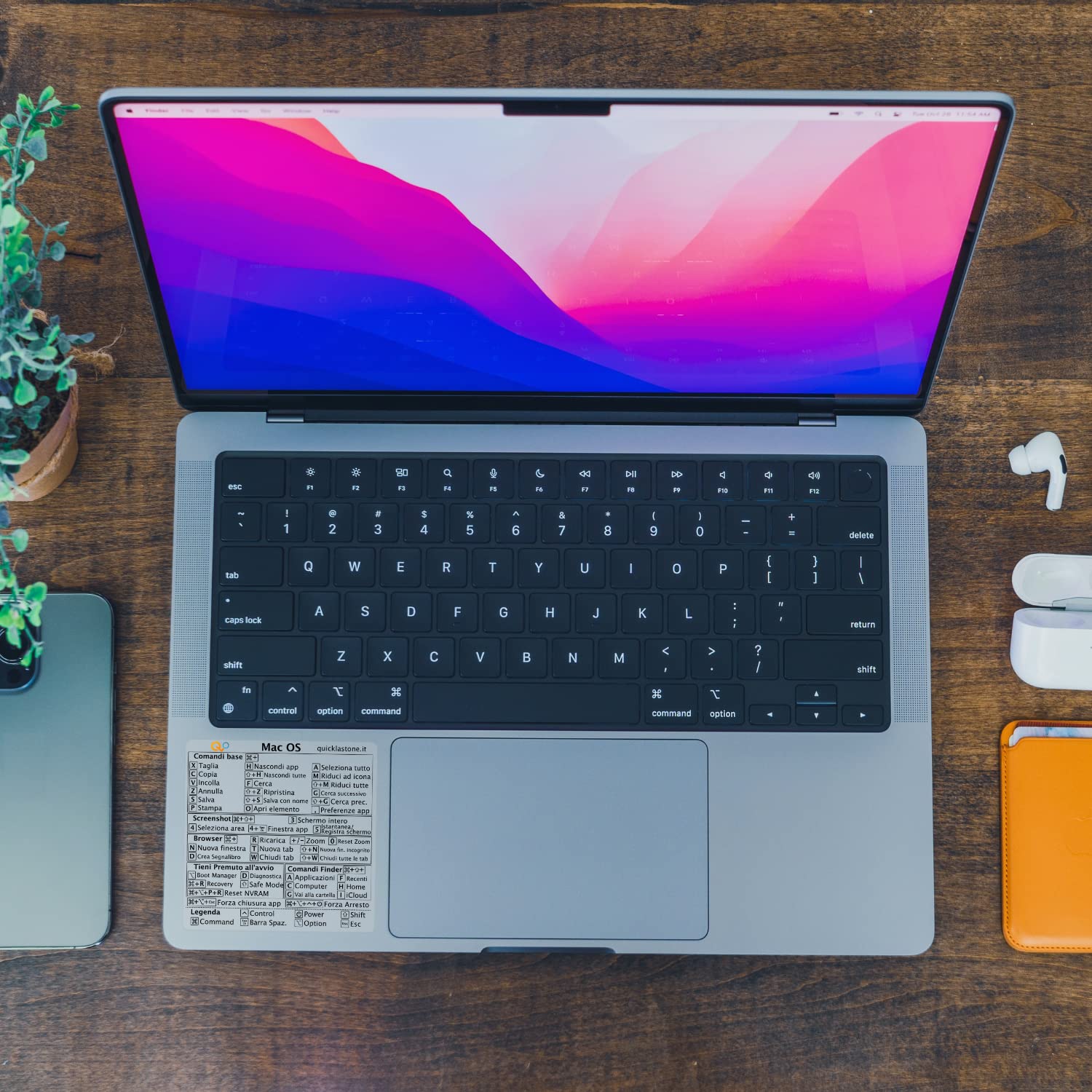 Adesivo per Scorciatoie da Tastiera per Mac - Shortcut Sticker - Aumenta la tua produttività con le scorciatoie essenziali (Trasparente - Scritte nere, 1)