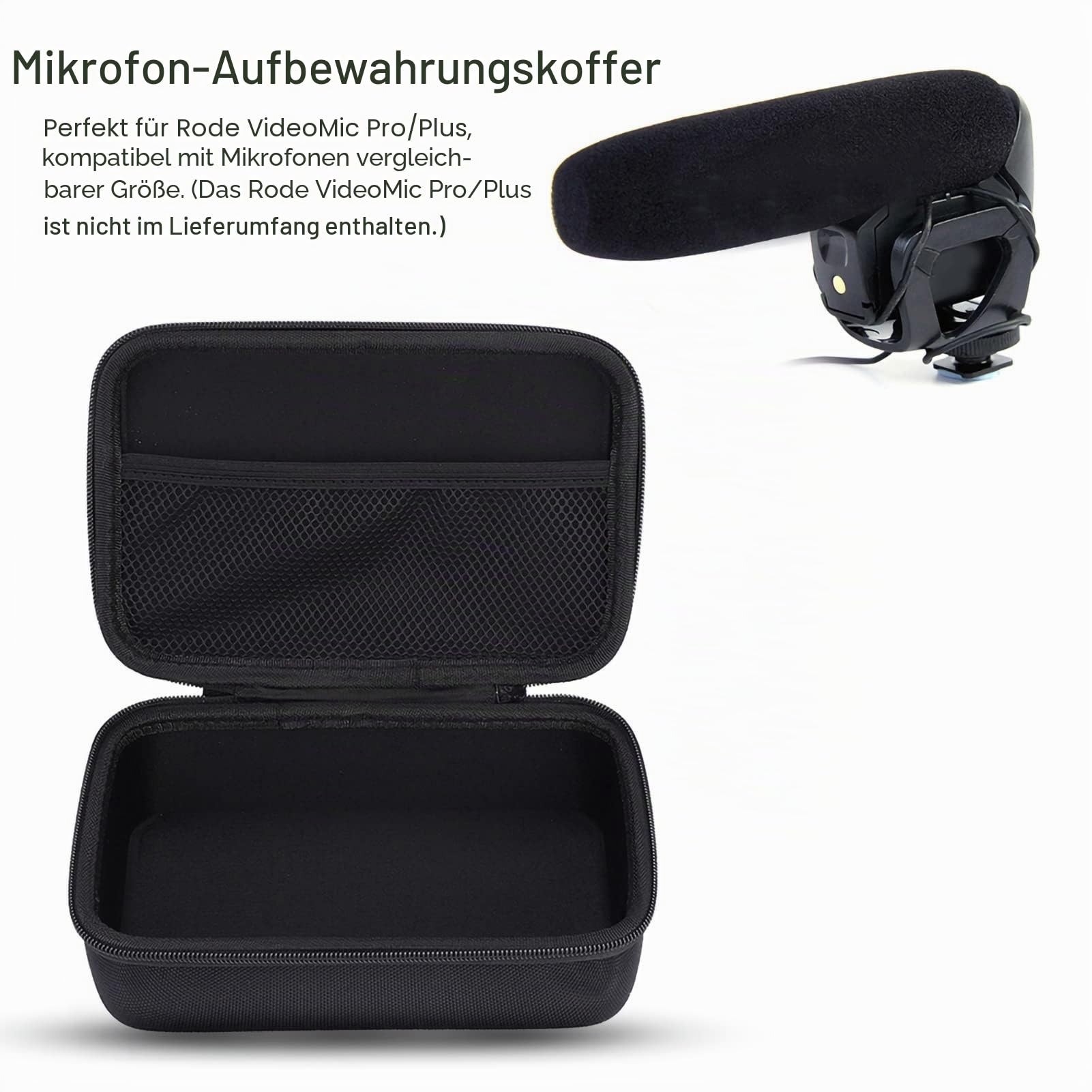 Goshyda Schutzbox, Mikrofon Hard Travel Case Schutztasche für das On-Camera-Mikrofon von Rode VideoMic Pro Plus
