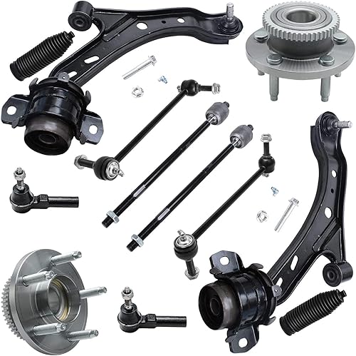Detroit Axle - Kit de suspensión de 12 piezas para Ford Mustang 05-10 2005 2006 2007 2008 2009 2010, 2 brazos de control inferiores, 2 barras